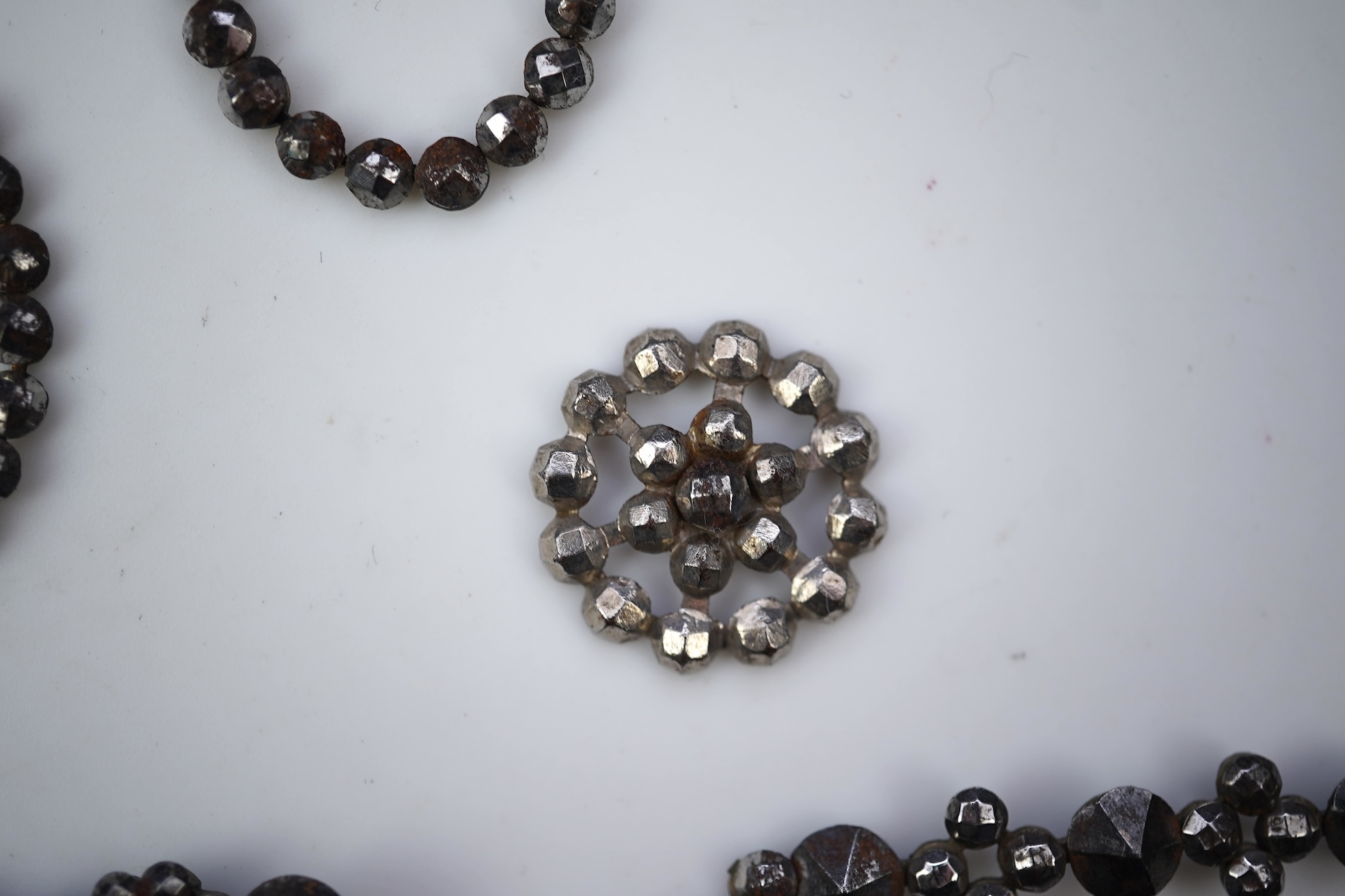 A group of cut steel jewels, 19th century